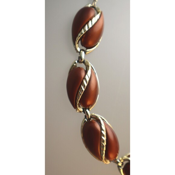 Vintage Bronze Thermoset Necklace Teardrop Links - Picture 3 of 5